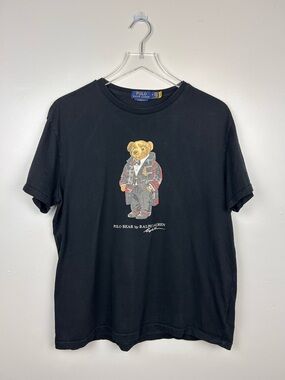 Ralph Lauren Polo Bear Classic Fit Jersey Crew Neck T-shirt Black size medium